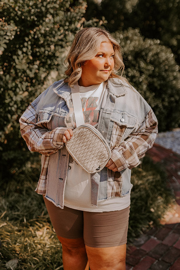 Fall Latte Denim Jacket Curves