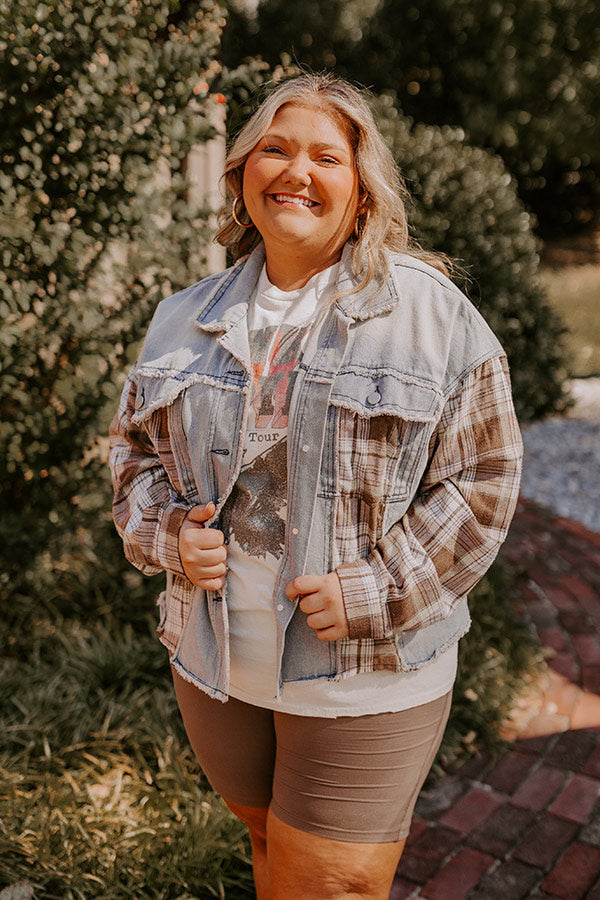 Fall Latte Denim Jacket Curves