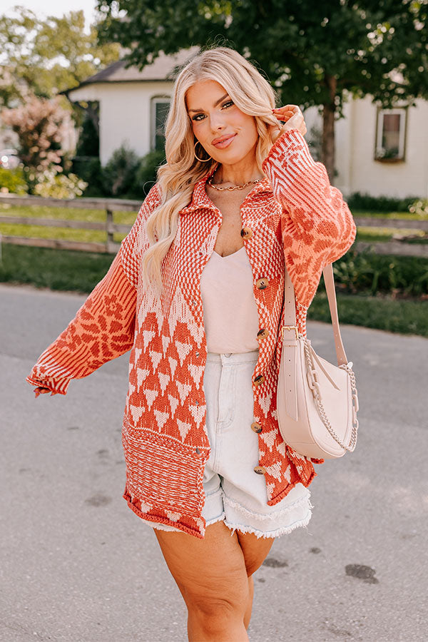 Crisp Fall Knit Cardigan Curves