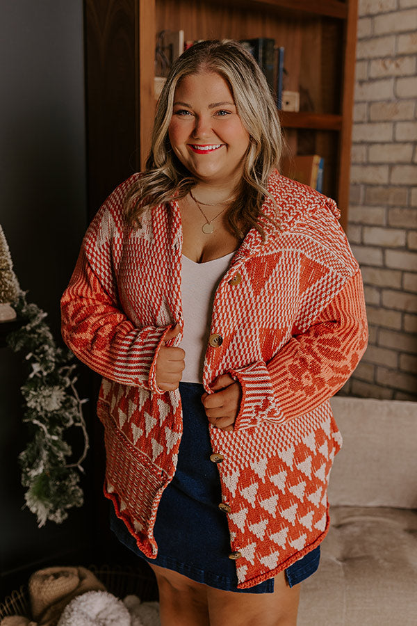 Crisp Fall Knit Cardigan Curves