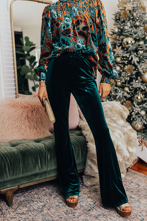 Glamour Galore High Waist Velvet Pants