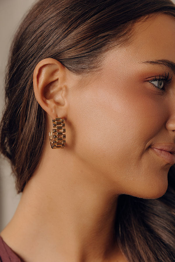 Stop Time Hoop Earrings