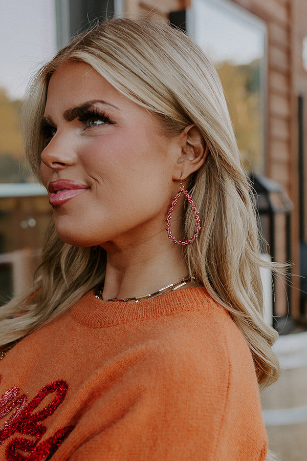 Elite Elegance Earrings In Crimson Image - 2