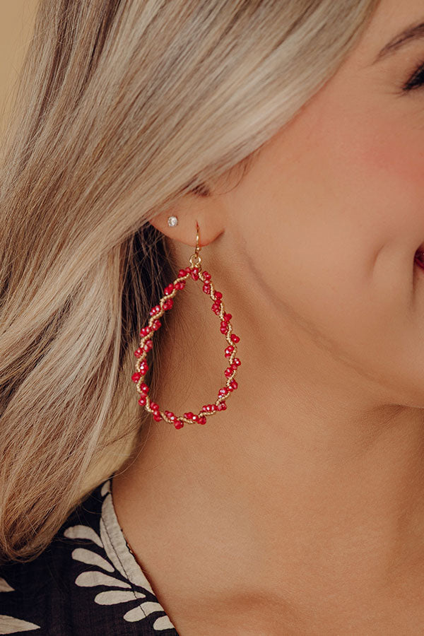 Elite Elegance Earrings In Crimson Image - 1