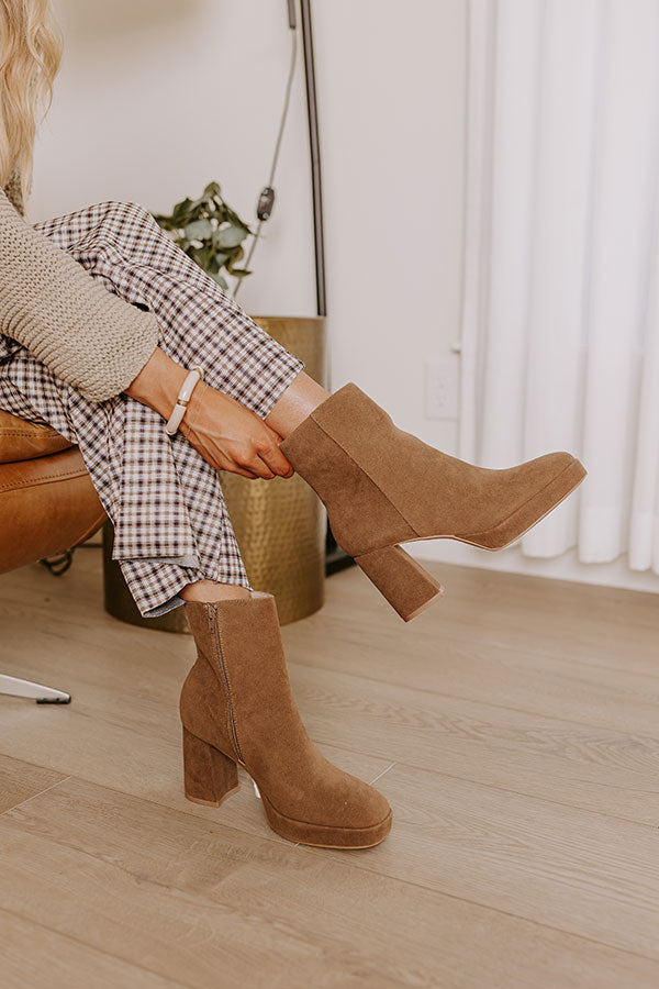 The Alondra Faux Suede Boot In Mocha