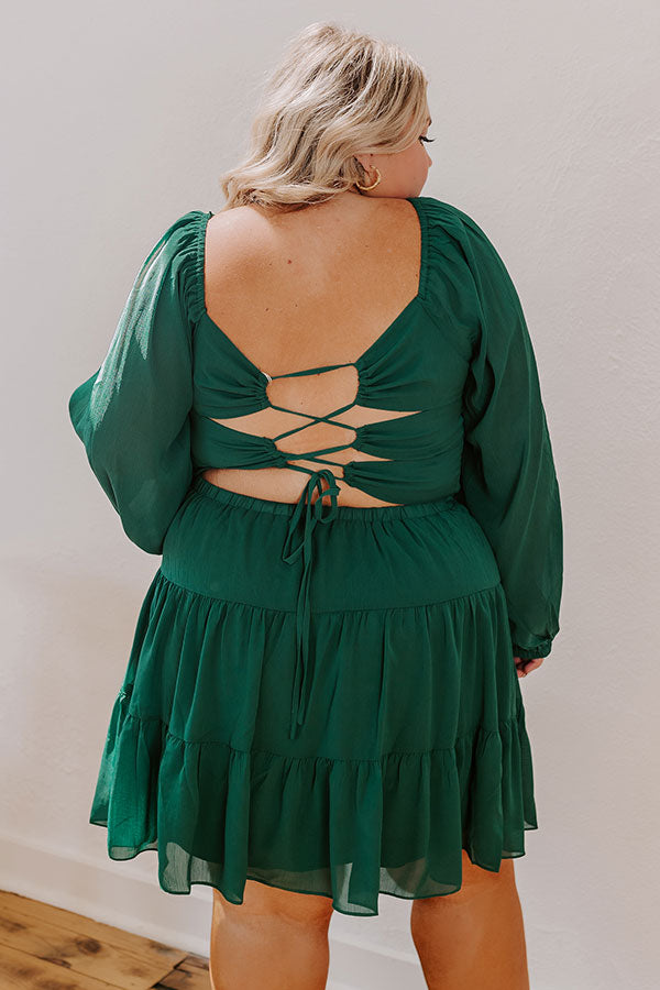 Haute Harmony Mini Dress In Hunter Green Curves 2XL / hunter-green Haute Harmony Mini Dress In Hunter Green Curves 2XL / hunter-green