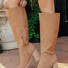 The Shiloh Faux Nubuck Knee High Boot In Brown Image - 1