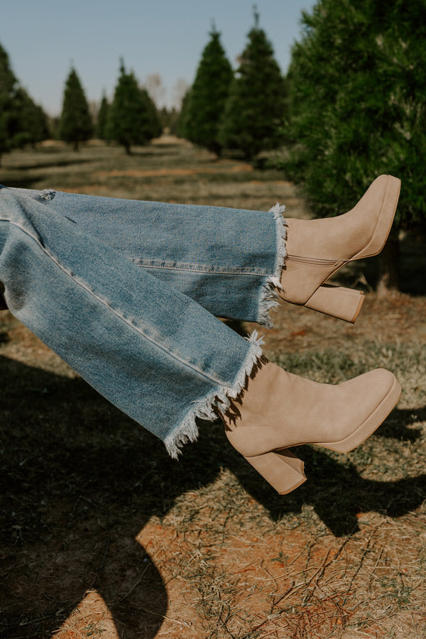 The Alondra Faux Nubuck Boot In Taupe