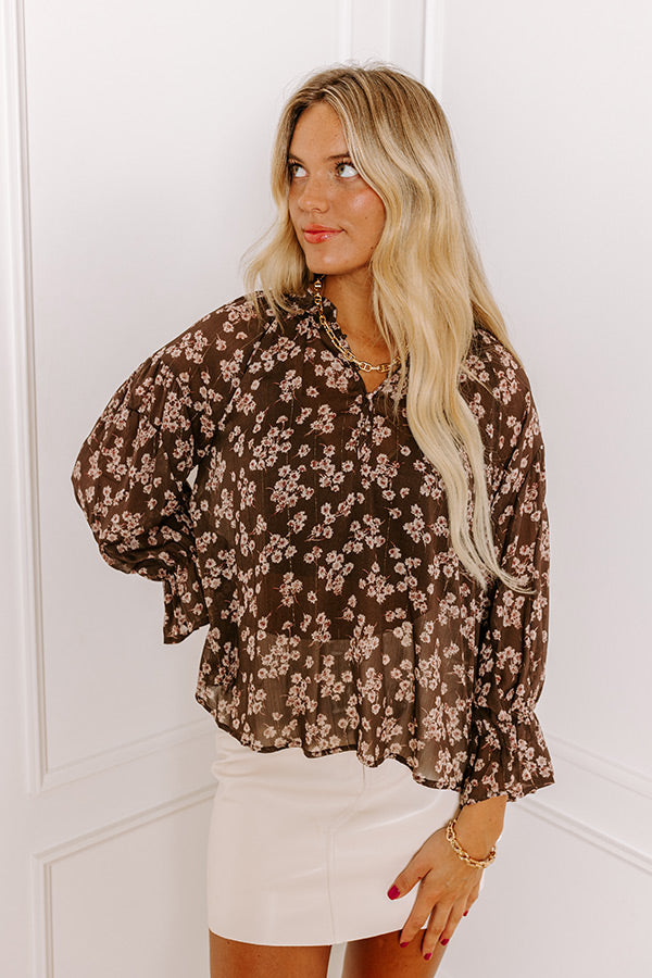 Floral Fascination Shift Top