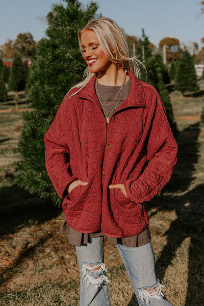 Ladies jacket merino fleece, Brown red