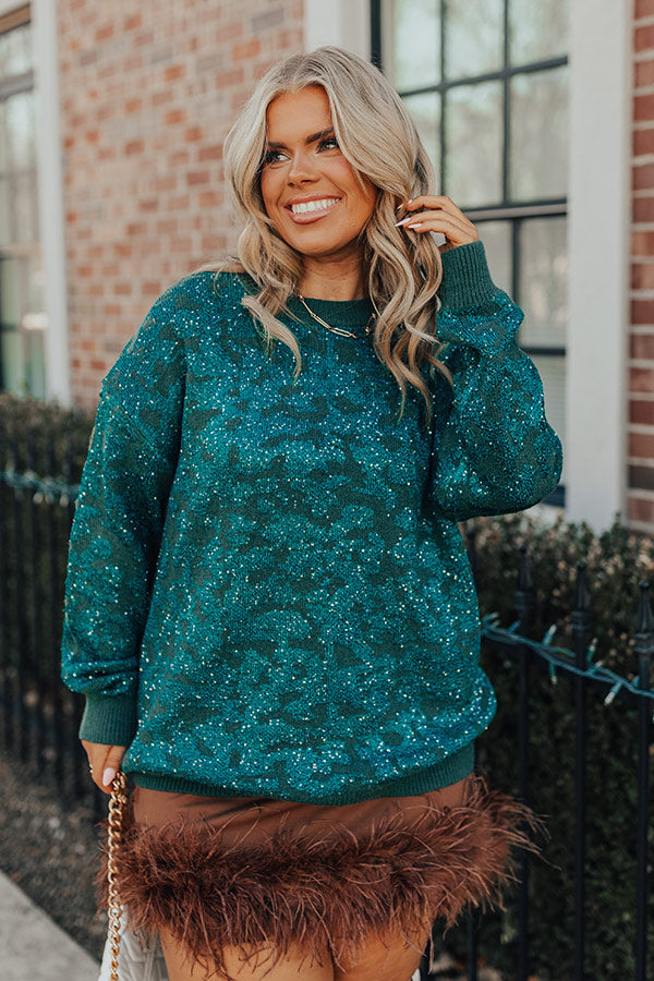 Timeless Tales Sweater In Green Curves