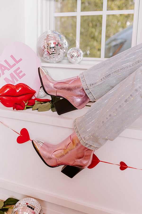 The Kaylie Metallic Bootie In Pink