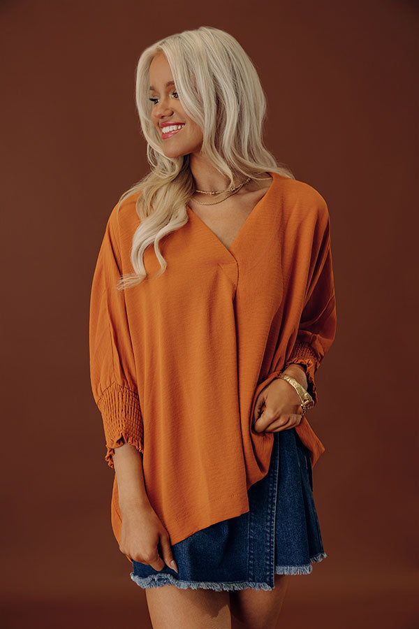 Luxe Lane Shift Top In Pumpkin Image - 2