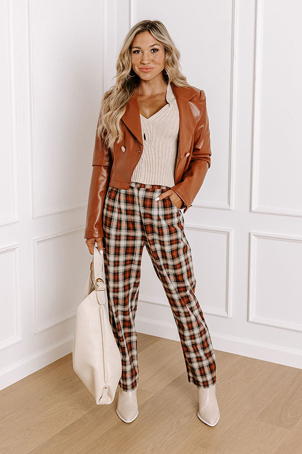 The Benton High Waist Plaid Pants   