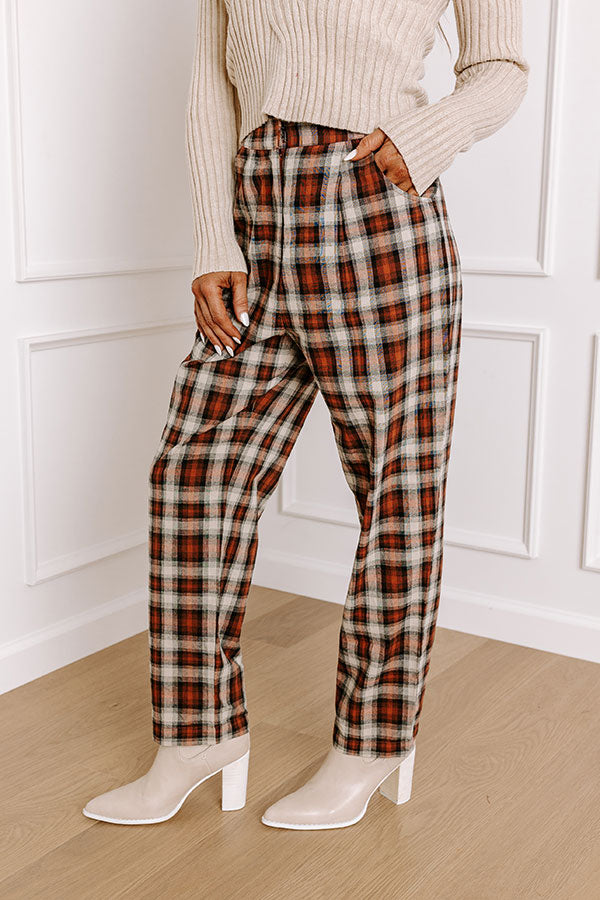 The Benton High Waist Plaid Pants   