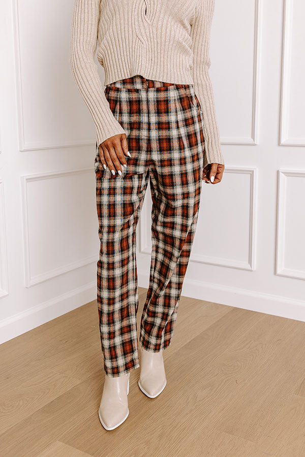 The Benton High Waist Plaid Pants   