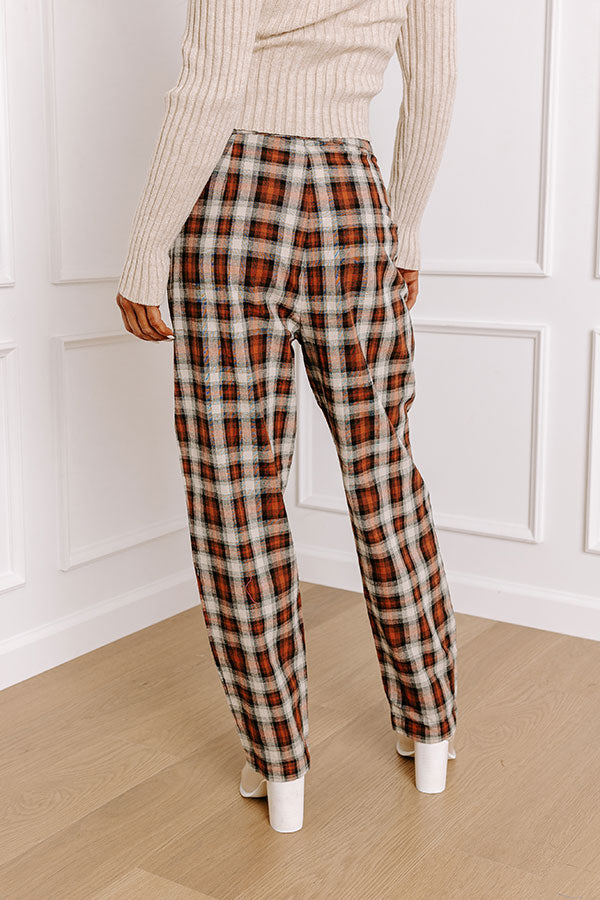 The Benton High Waist Plaid Pants   