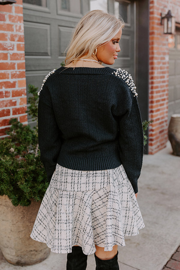 Late Night Gathering Embellished Cardigan In Black