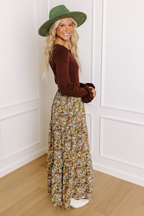 Sonoma Breeze Floral Midi In Chocolate