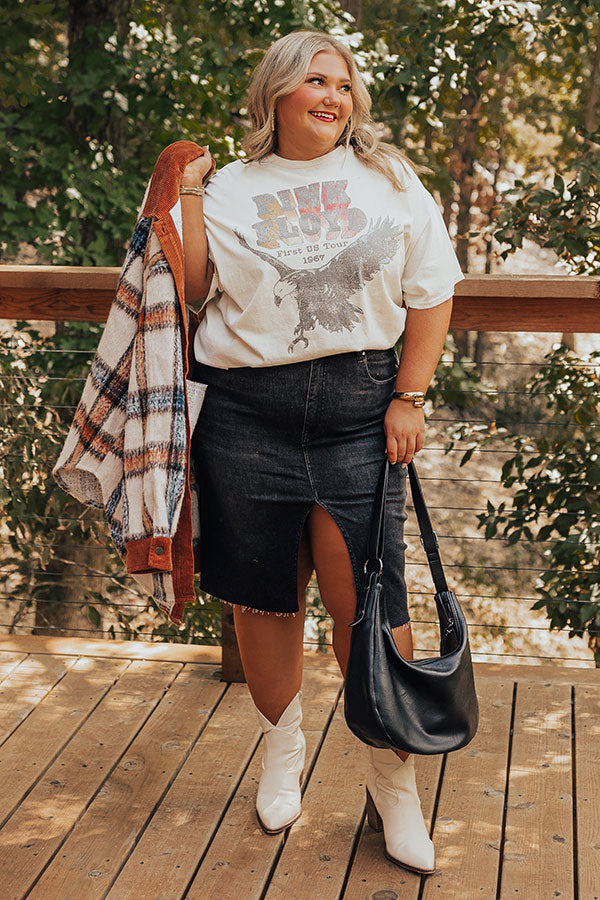 Risen The Grace Denim Skirt in Black Curves