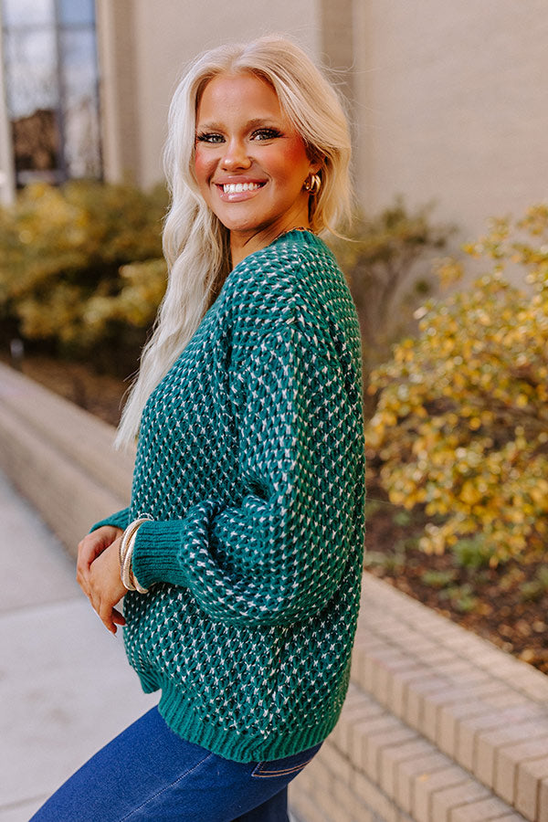 Mountain View Knit Sweater In Hunter Green