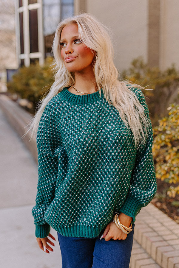 Mountain View Knit Sweater In Hunter Green