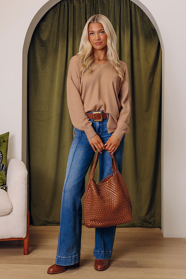 Sincerely Snuggly Sweater Top in Iced Mocha Image - 1