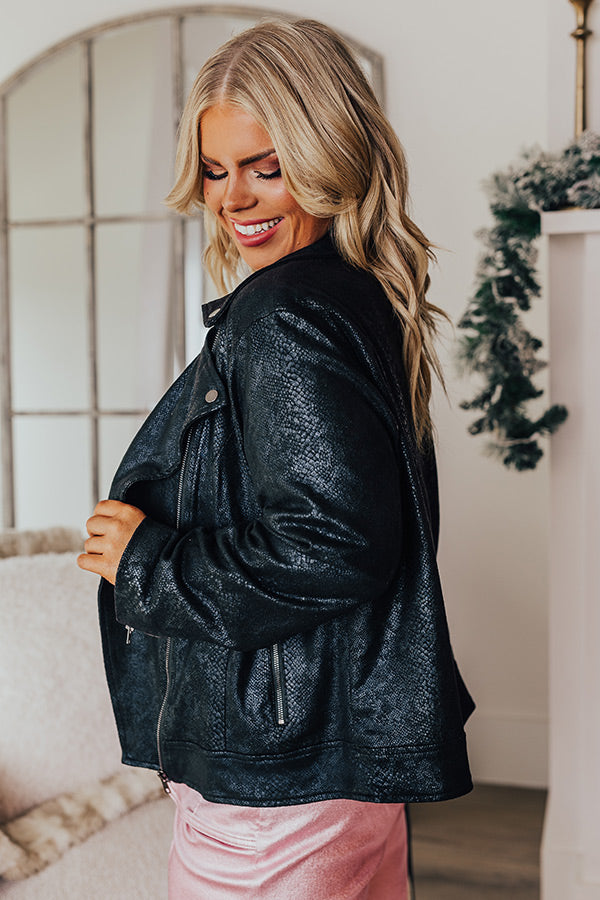 Bring The Party Faux Suede Jacket Curves