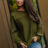 Ojai Afternoon Embroidered Top In Olive Image - 1