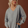Sincerely Snuggly Sweater Top in Grey Image - 1