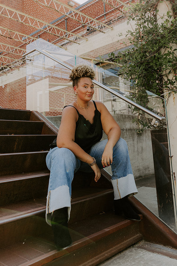 Flirtatious Outing Satin Top Curves