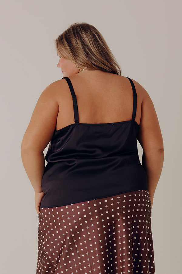 Flirtatious Outing Satin Top Curves Image - 5
