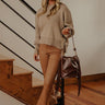 Just USA The Ariadne High Waist Coated Straight Leg Pants in Camel Image - 1