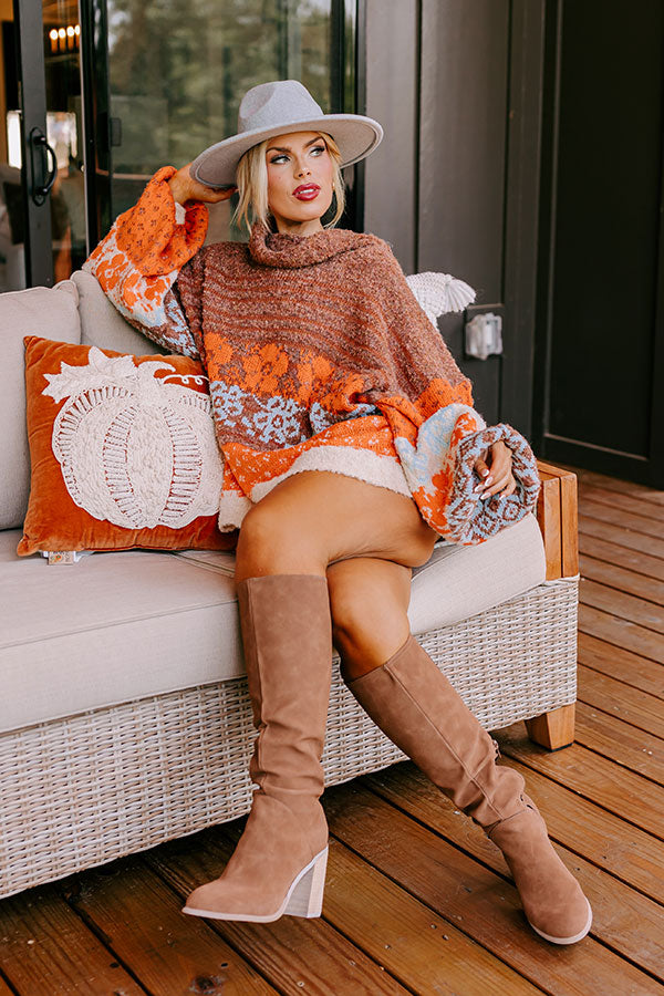 Autumn Brunch Knit Sweater in Cinnamon Curves