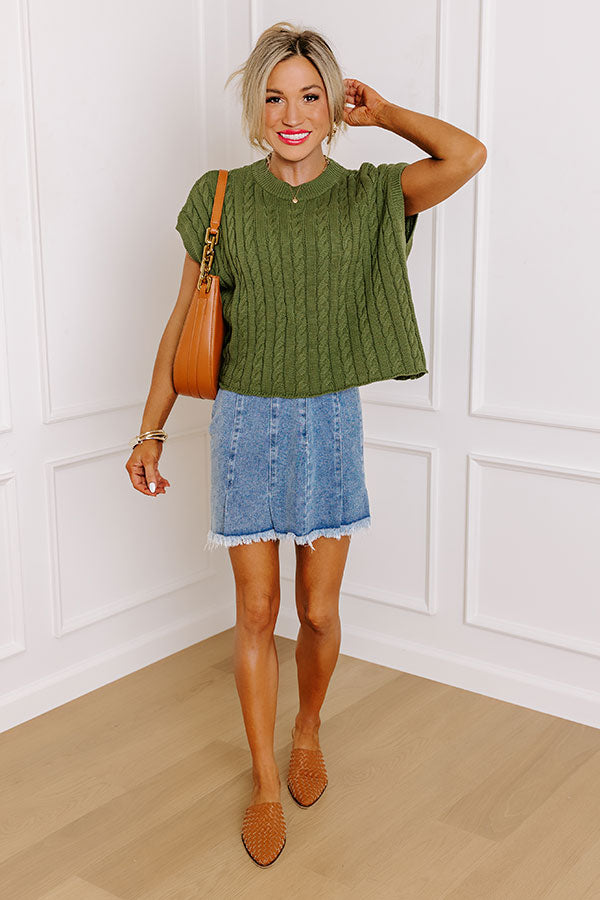 Meet Your Destiny Knit Top In Olive