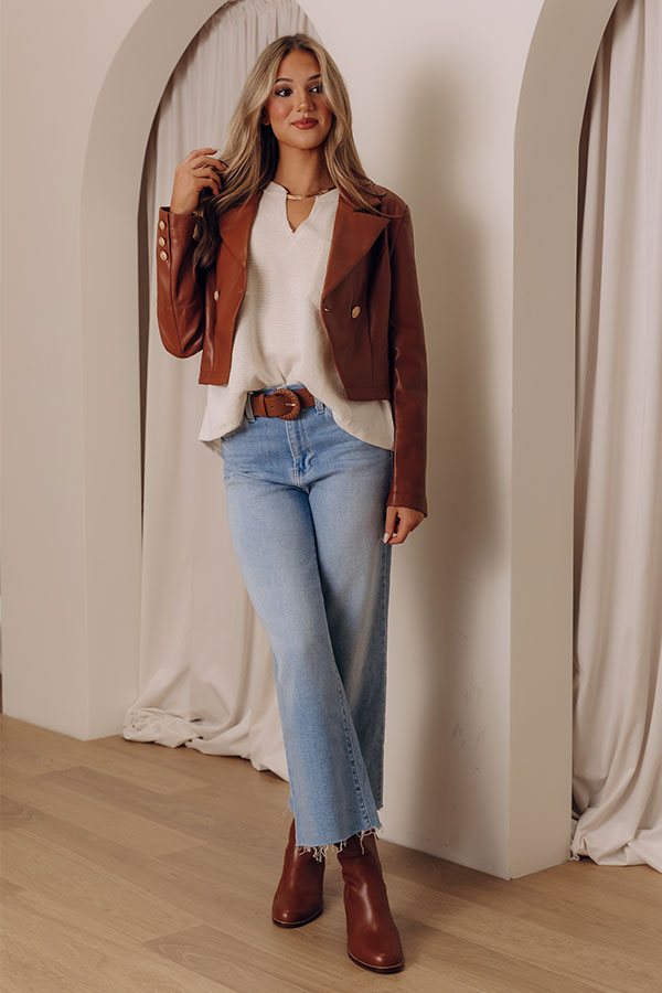 Material Girl Faux Leather Blazer