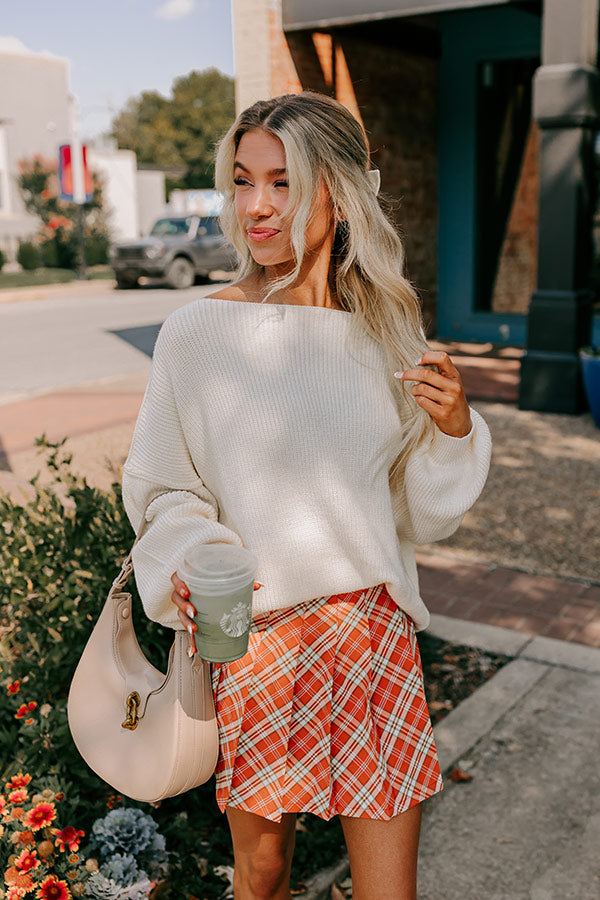 Sweet Match Knit Sweater In Cream