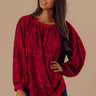 Glamour Galore Velvet Top In Wine Image - 1