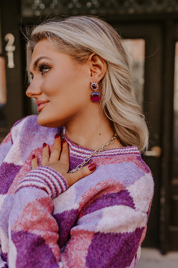 Glamour Girl Earrings In Purple