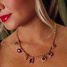 Statement Maker Necklace In Purple Image - 1