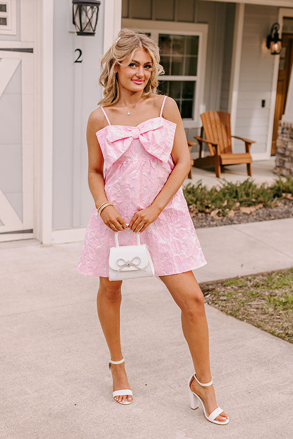 Date Night Cutie Jacquard Babydoll Dress S / pink