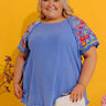 Loving The Sun Embroidered Top In Airy Blue Curves Image - 1