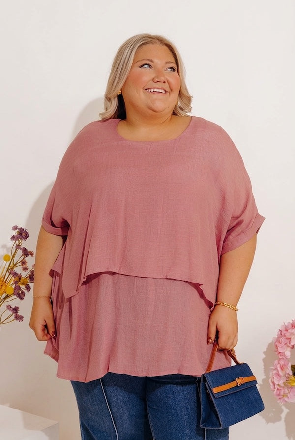 Tranquil Time Shift Top In Blush Curves Image - 1