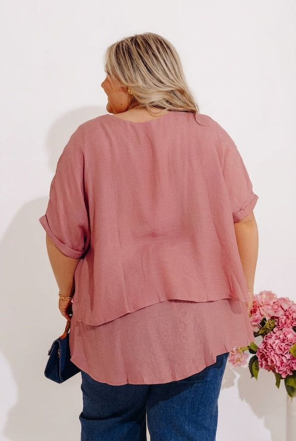 Tranquil Time Shift Top In Blush Curves Image - 3