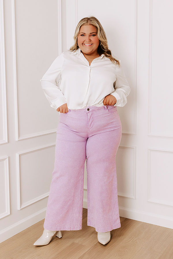 The Dex High Waist Straight Leg Jean In Lavender Curves