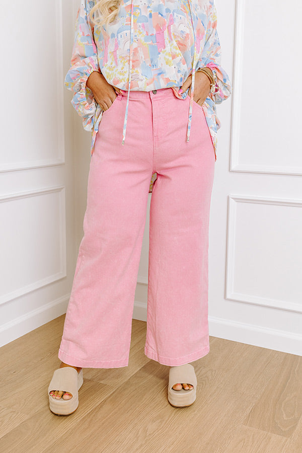 The Dex High Waist Straight Leg Jean In Pink Curves