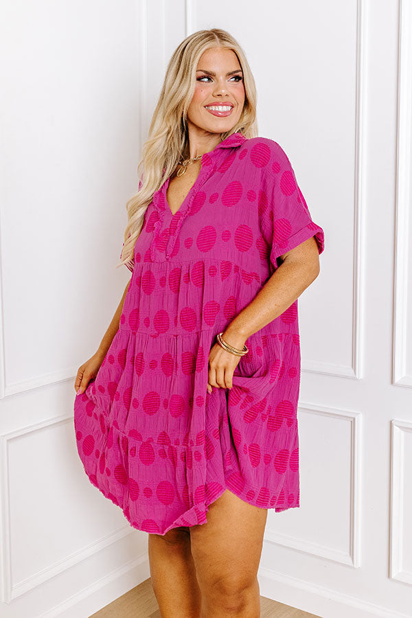 Dancing In The Sun Babydoll Dress In Pink Curves