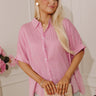 Casually Chic Stripe Button Up In Pink Image - 1