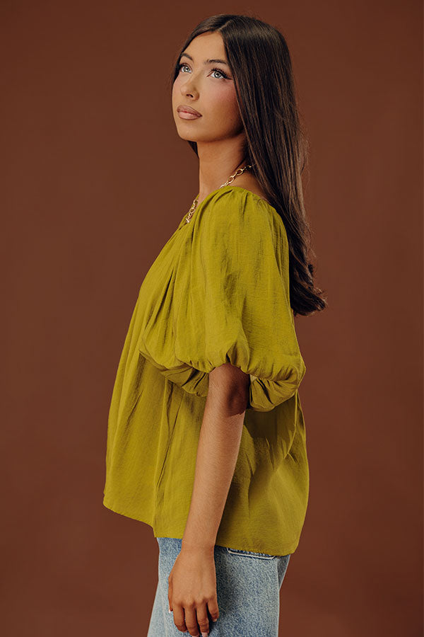City Dream Shift Top In Lime Image - 2
