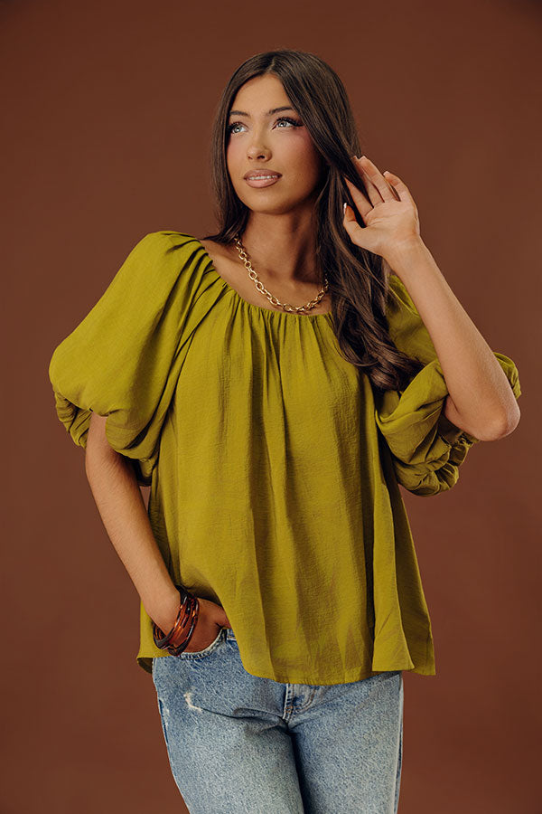 City Dream Shift Top In Lime Image - 1